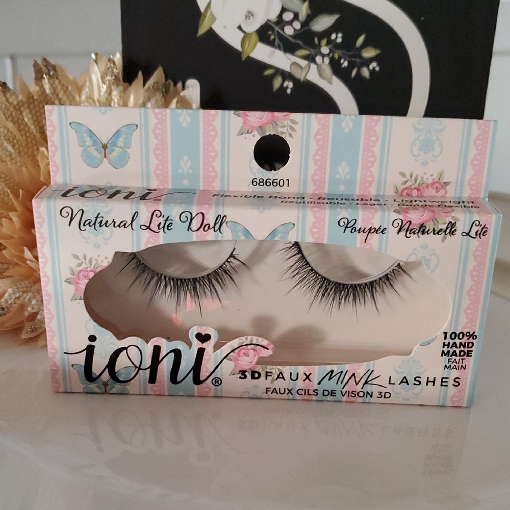ioni Natural Lite Doll 3D Faux Mink Lashes Handmade (☆4)
